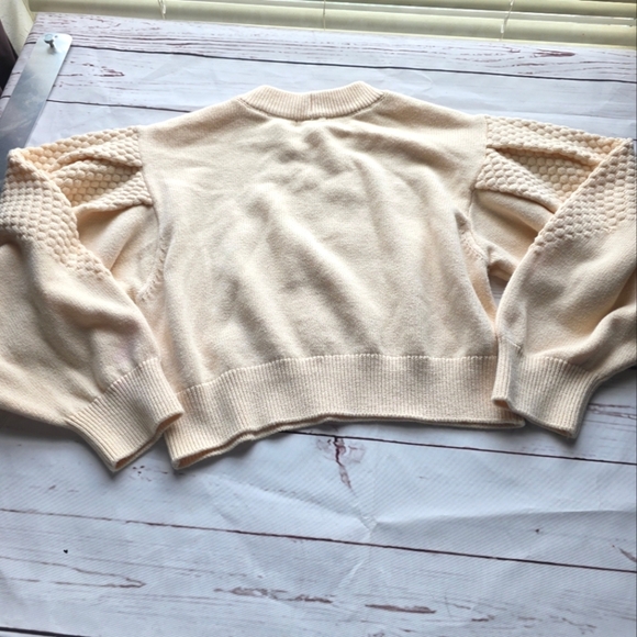 LPA Dre Crop Sweater Puff Sleeve Mock Neck M - Picture 8 of 8